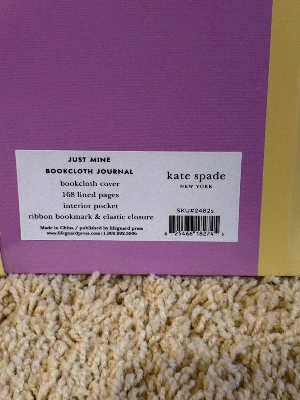 kate spade Lavender and Yellow Monogram ‘s’ Journal